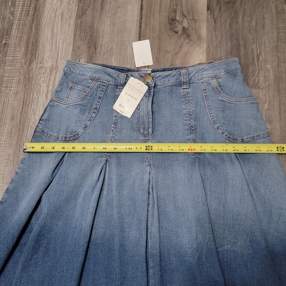 Soft Surroundings Denim Pleated Skirt - Picture 5 of 9